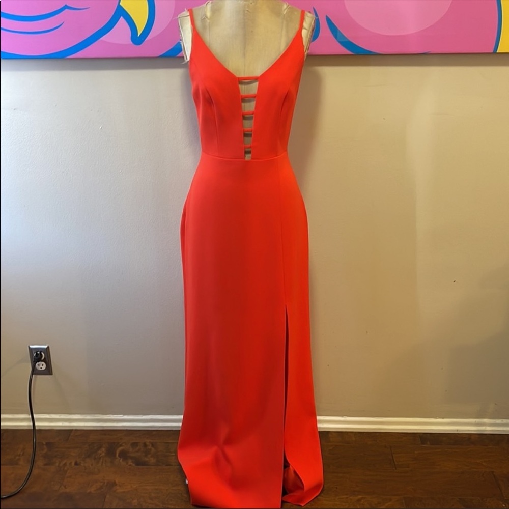 Maxi orange dress prom